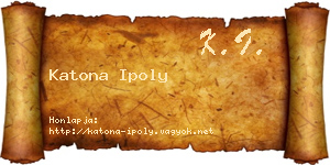 Katona Ipoly névjegykártya
